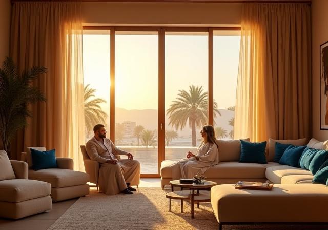 عائلة تستمتع ببرودة المنزل بكفاءة طاقة عالية